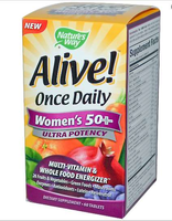 Alive! Een Per Dag Multivitamine, Vrouwen 50+, Hoge Dosering   Nature's Way