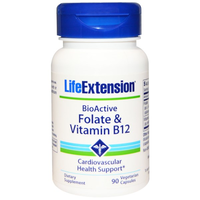 Bioactive Folate And Vitamin B12 (90 Veggie Capsules)   Life Extension