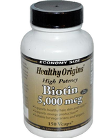 Biotine, Hoge Dosering, 5000 Mcg (150 Vegetarische Capsules)   Healthy Origins