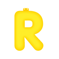 Gele Letter R Opblaasbaar