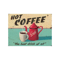 Metalen Plaat Hot Coffee