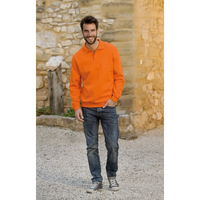 Oranje Heren Sweater Met Polo Kraag
