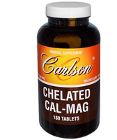 Cal Mag In Chelaatvorm (180 Tabletten)   Carlson Labs
