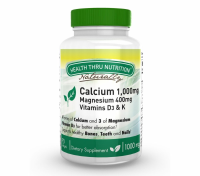 Calcium 1000 Mg And Magnesium 400 Mg With 100iu D3 & K (90 Softgels)   Health Thru Nutrition