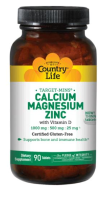 Calcium Magnesium Zinc With Vitamin D   90 Tablets   Country Life