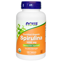 Certified Organic Spirulina 1000 Mg (120 Tablets)   Now Foods