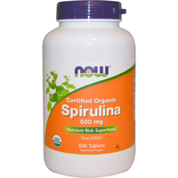 Certified Organic Spirulina 500 Mg (500 Tablets)   Now Foods