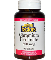 Chromium Picolinate 500 Mcg (90 Tablets)   Natural Factors