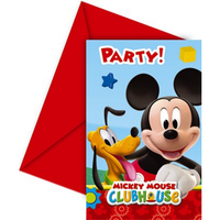 Feestartikelen Mickey Mouse Uitnodigingen 6 Stuks