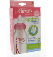 Dr Brown's Standaardfles 120 Ml Duo Rose Options (2st)