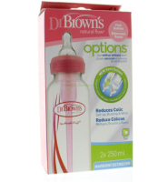 Dr Brown's Standaardfles 250 Ml Duo Roze Options (2st)