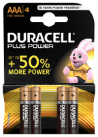 Duracell Plus Power Aaa   4 Stuk