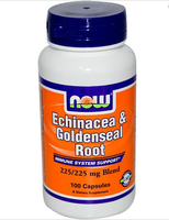 Echinacea En Goldenseal Root 225/225 Mg Mix (100 Capsules)   Now Foods