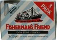 Fishermansfriend Original Extra Sterk Suikervrij 3x25 Gram