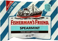 Fishermans Friend Spearmint Frisse Mint Lozenges Suikervrij Tuquoise/wit