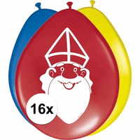 Sinterklaas   16x Sinterklaas Ballonnen 27 Cm