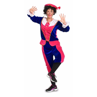 Zwarte Piet Kostuum Voor Dames Roze / Blauw