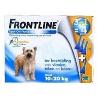 Frontline Spot On 3 Plus 1 Hond M 10 20kg Vlo En Teek (4st)