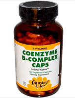 Gluten Vrij Coenzym B Complex Supplement (120 Veggie Caps)   Country Life