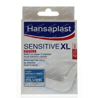 Hansaplast Sensitive Wondpleister 6 X 7 Cm Xl Zilver 5 Stuks
