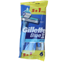 Gillette Blue Ii Plus 2 Scheermesjes   5 + 1 Stuks