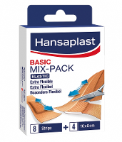 Hansaplast Elastic Pleisters 8 Strips + 4x 10x6 Cm   12 Stuks