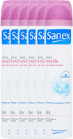Sanex Deodorant Deospray Dermo Invisble Voordeelverpakking 6x200ml