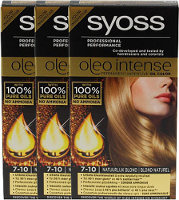 Syoss Oleo Intense Haarverf 7 10 Natuurlijk Blond   Voordeelverpakking   3 Stuks