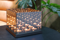 Candle Light Mirror Glass Waxinelichtjes Zwart 9 Waxinelichtjes