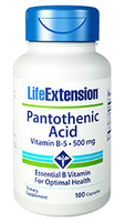Life Extension Pantothenic Acid (vitamine B5)   500mg   100 Caps.