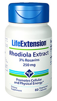 Life Extension Rhodiola Extract (3% Rosavins)   250mg   60 Caps.