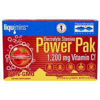 Liquimins, Power Pak, Electrolyte Stamina, Raspberry (30 Packets, 5.1 G Each)   Trace Minerals Research