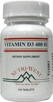 Nutri West Vitamine D3 400 (100tab)