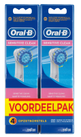 Oral B Sensitive Clean Opzetborstels   Voordeelverpakking 4 Stuks