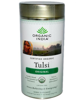 Originele Tulsi Thee, Losse Bladeren Blend, Cafeïne Vrij (100 G)   Organic India