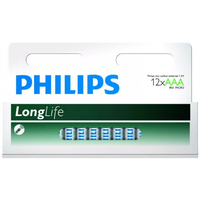 Pakket Met 12 Philips Long Life Aaa Batterijen