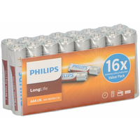 Pakket Met 16 Philips Long Life Aaa Batterijen