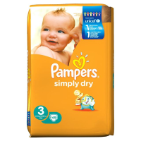 Pampers Baby Luiers   Simply Dry Maat 3   45 Stuks