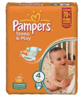 Pampers Baby Luiers   Sleep & Play Maat 4 86 Stuks