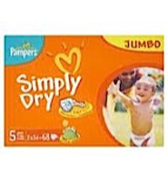 Pampers Simply Dry Junior Jumbo 68st