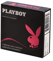 Playboy Condooms Strawberry   3 Stuks
