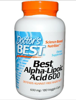 Pure Alfa Lipon Zuur, 600 Mg (180 Veggie Caps)   Doctor's Best