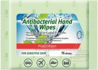 Purederm Antibacterial Hand Wipes 15stuks