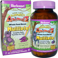 Rainforest Animalz  Whole Food Based Multiple  Natural Grape Flavor (180 Chewable Tablets)   Bluebonnet Nutrition