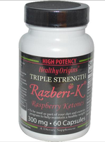 Razberi K, Raspberry Ketones, Frambozen Supplement, 300 Mg (60 Capsules)   Healthy Origins