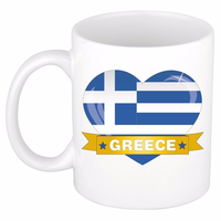 Griekse Vlag Hartje Theebeker 300 Ml