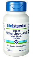 Super Alpha Lipoic Acid Met Biotine 250 Mg   60 Capsules   Life Extension