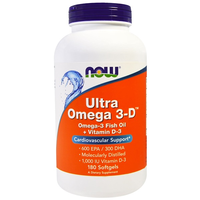 Ultra Omega 3 D  600 Epa/300 Dha (180 Softgels)   Now Foods