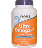 Ultra Omega 3, Enteric Coating (180 Softgels)   Now Foods
