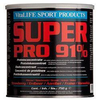 Vitalife Super Pro 91% Sportvoeding Aardbei 750gram